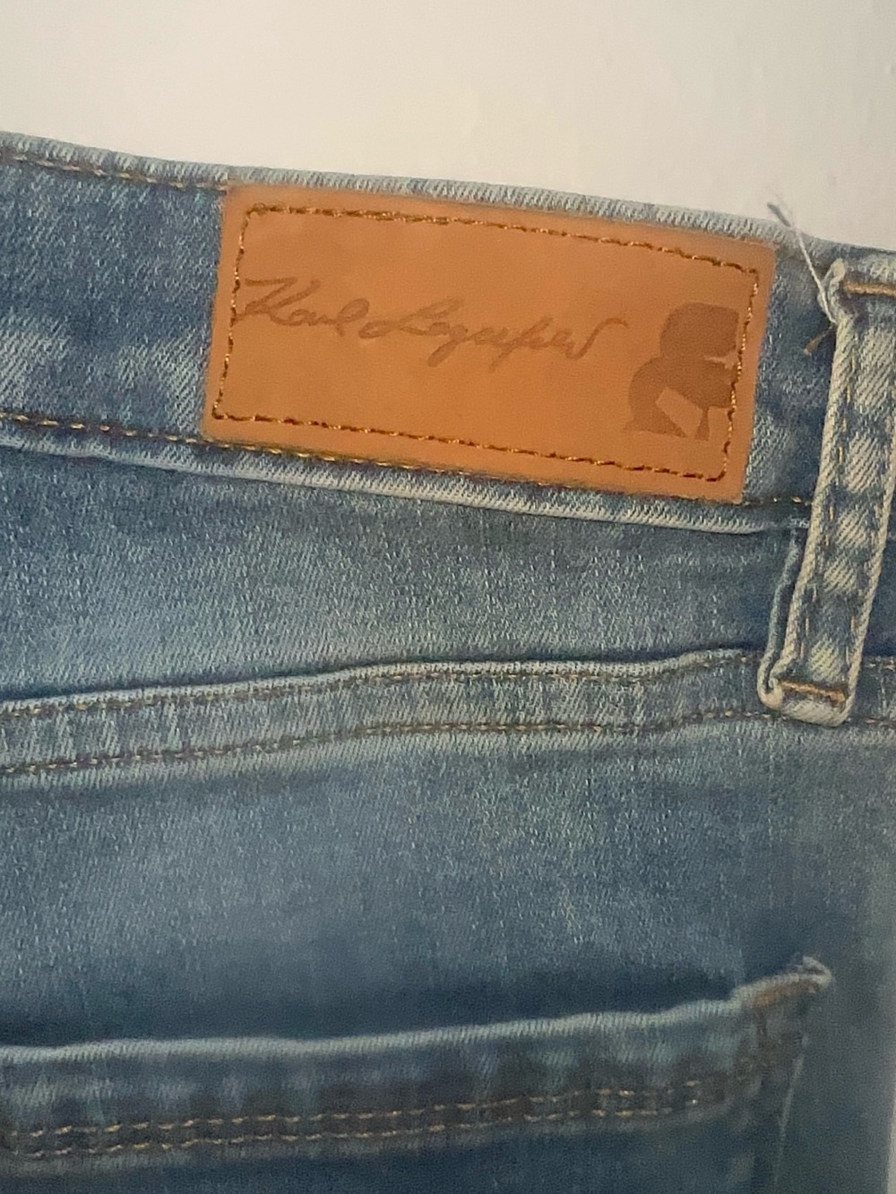 Karl Lagerfeld Dark Blue Skinny Jeans with White Branded Side Tape - Picture 10 of 10